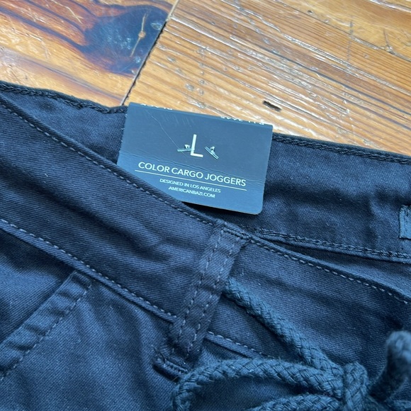 American Bazi Women's High Waist Cropped Colored Cargo Jogger Pants - Picture 3 of 6